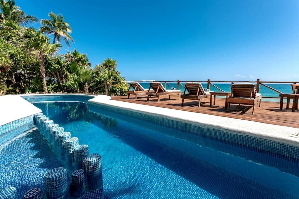 Luxury 5-Br Beachfront Home In Tulum Casa Sofia Gato Exterior photo