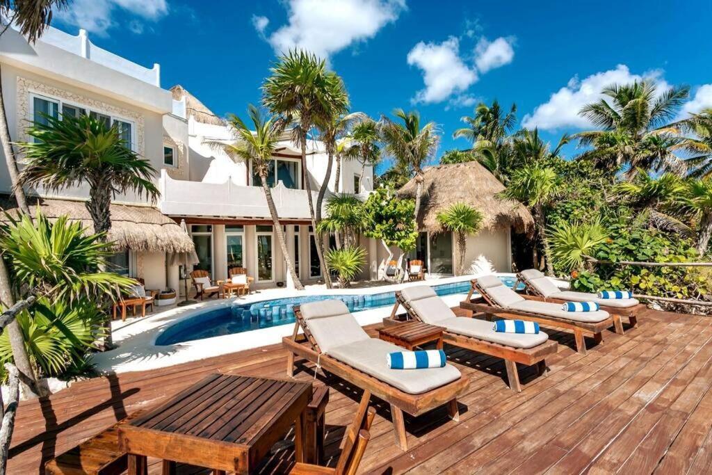 Luxury 5-Br Beachfront Home In Tulum Casa Sofia Gato Exterior photo